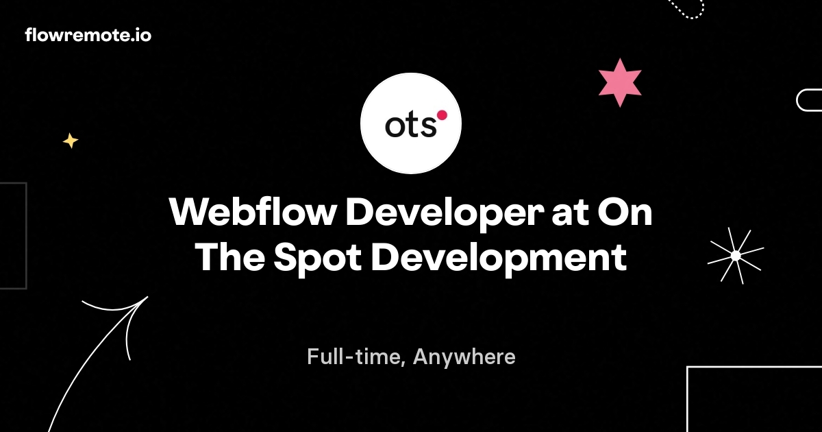 Webflow Developer at On The Spot Development