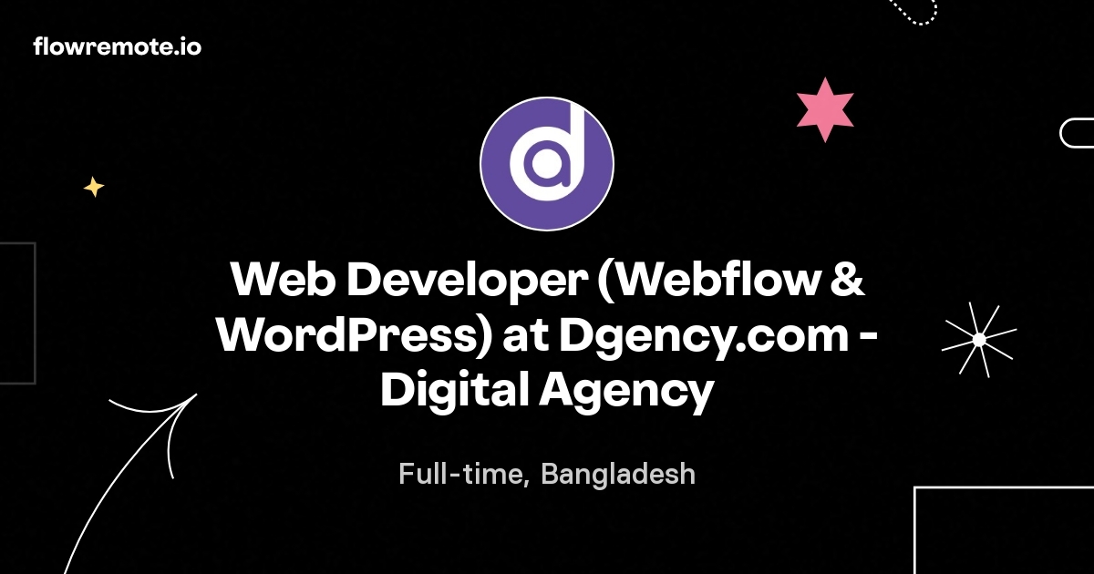 Web Developer (Webflow & WordPress) at Dgency.com - Digital Agency