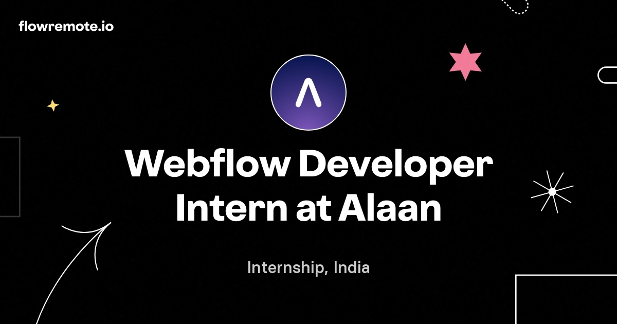Webflow Developer Intern at Alaan
