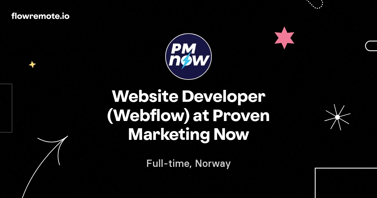 Website Developer (Webflow) at Proven Marketing Now