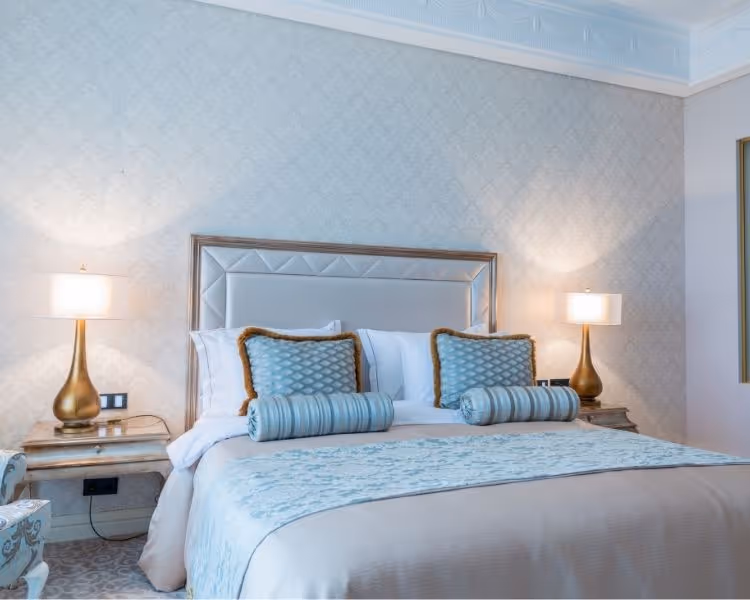 Hotel room bed