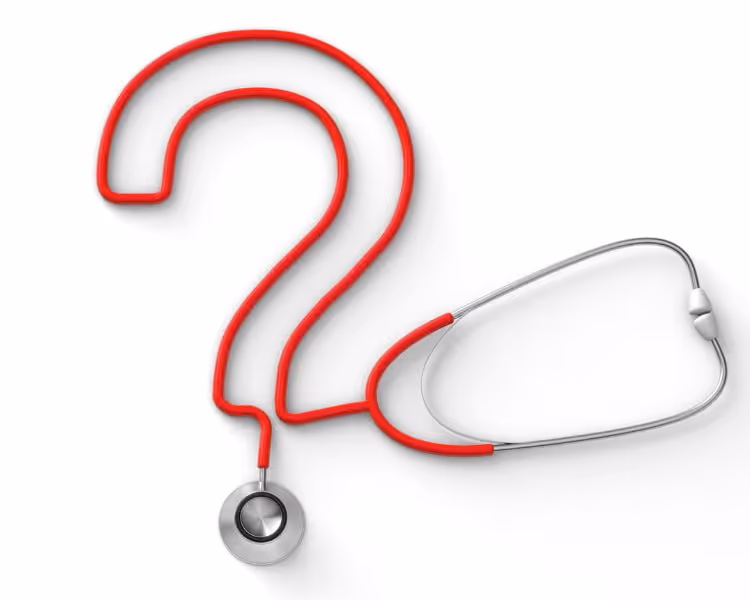 A stethoscope in the shape of a question mark