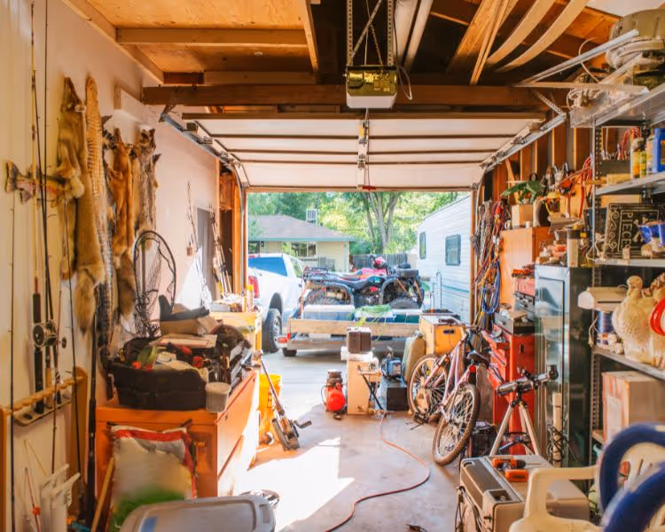 Cluttered garage