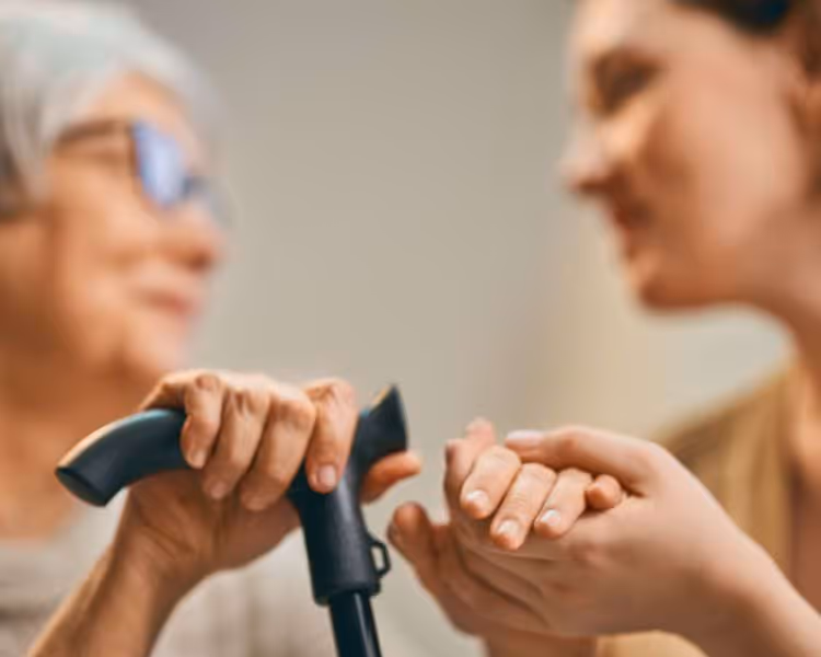daughter and senior mother discussing limits of caregiving