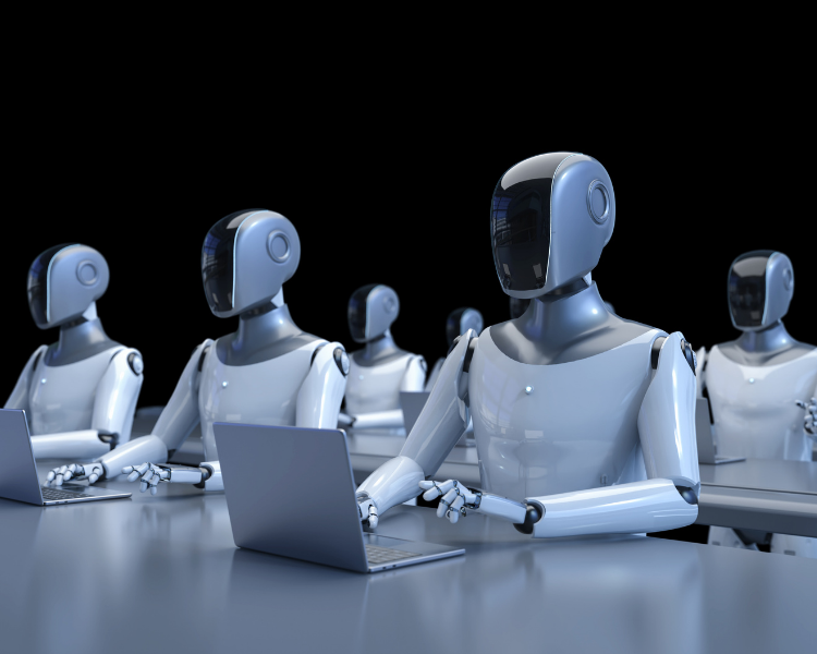 AI robots on the computer