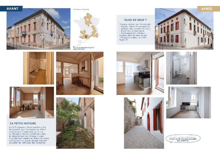 SCPI Kyaneos Denormandie : rénovation d'un immeuble à Pamiers