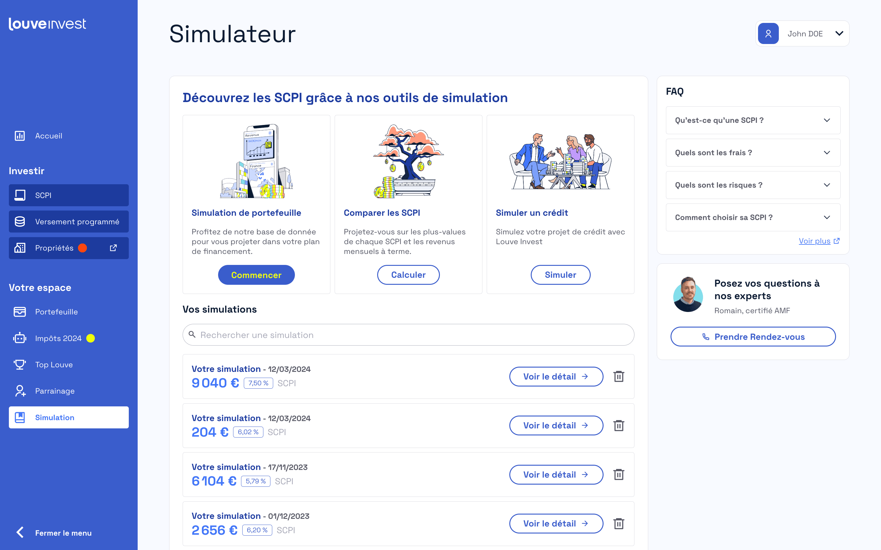 Simulateur d’investissement SCPI en pleine propriété