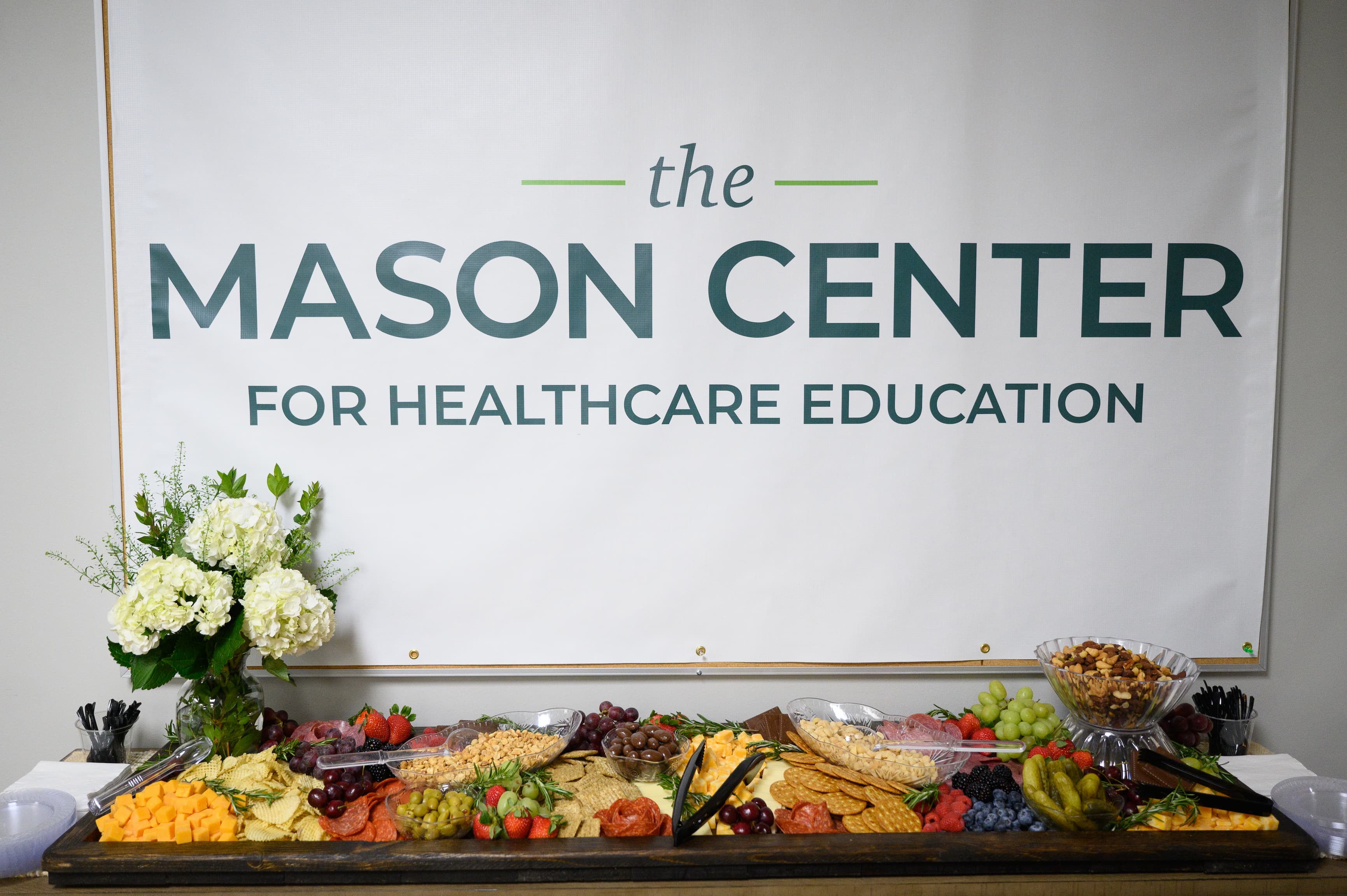 A beautiful spread of hors d'oeuvres at The Mason Center