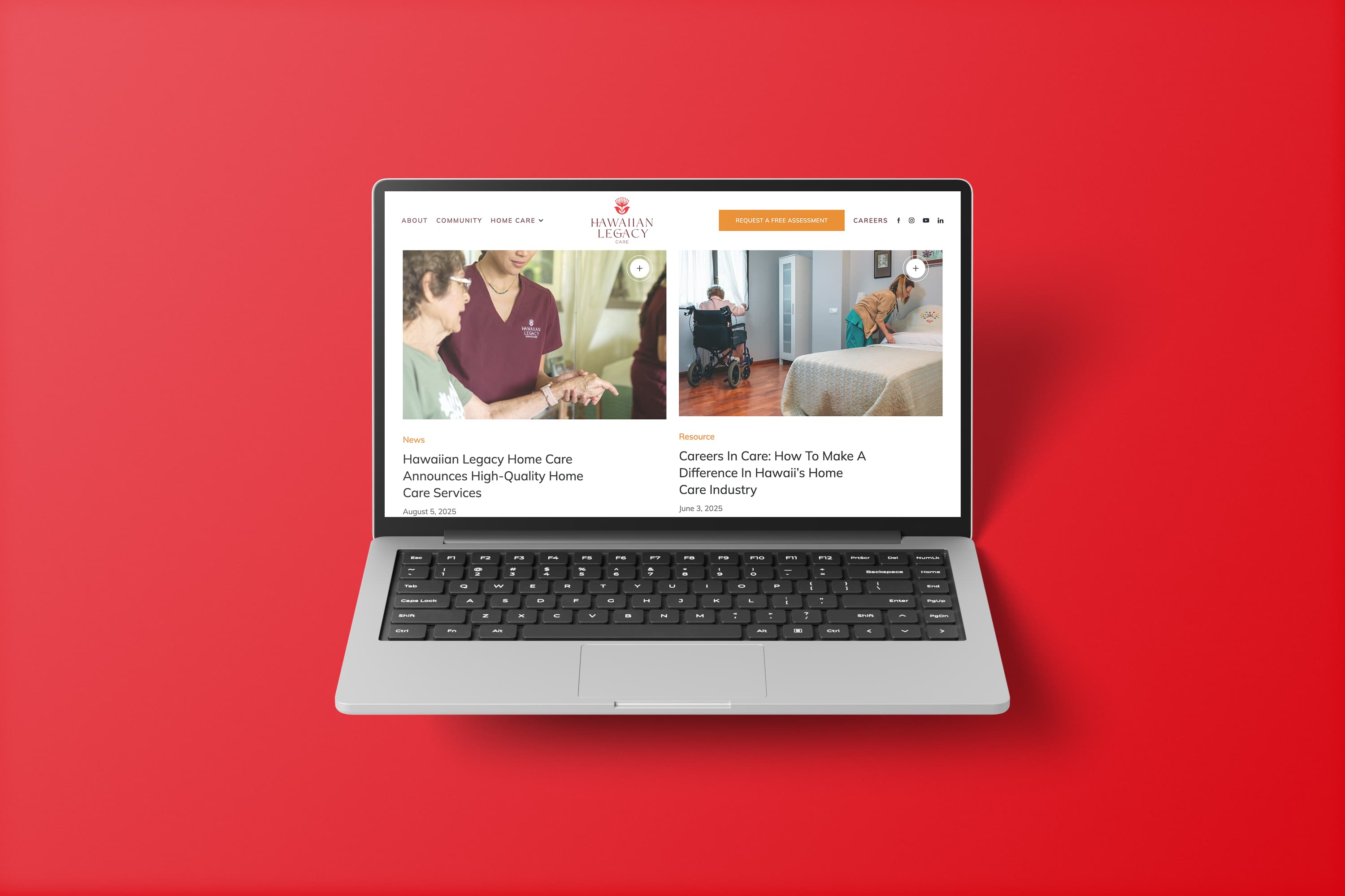 Laptop showing Hawaiian Legacy blog page