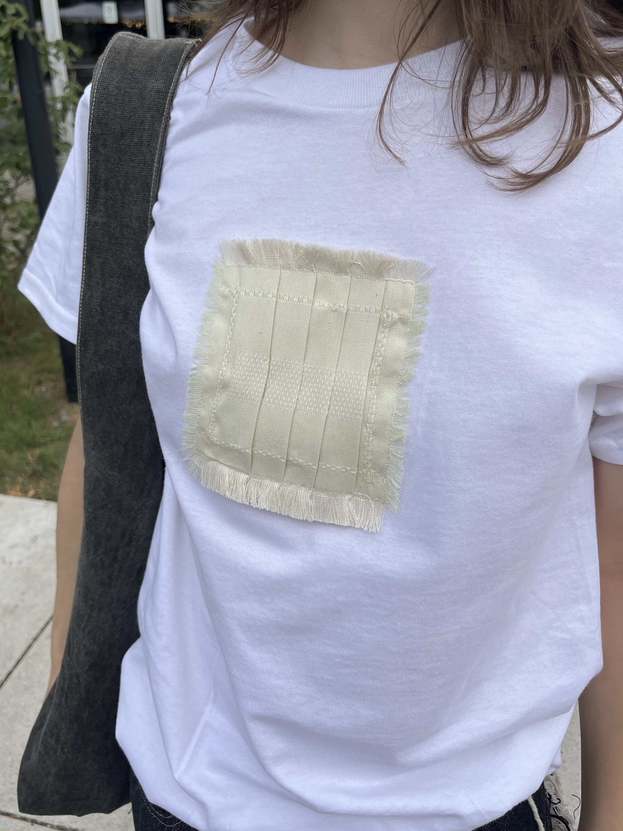 Lime Green pulled pleat patch tee