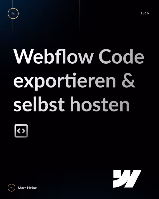 Webflow Code exportieren & selbst hosten