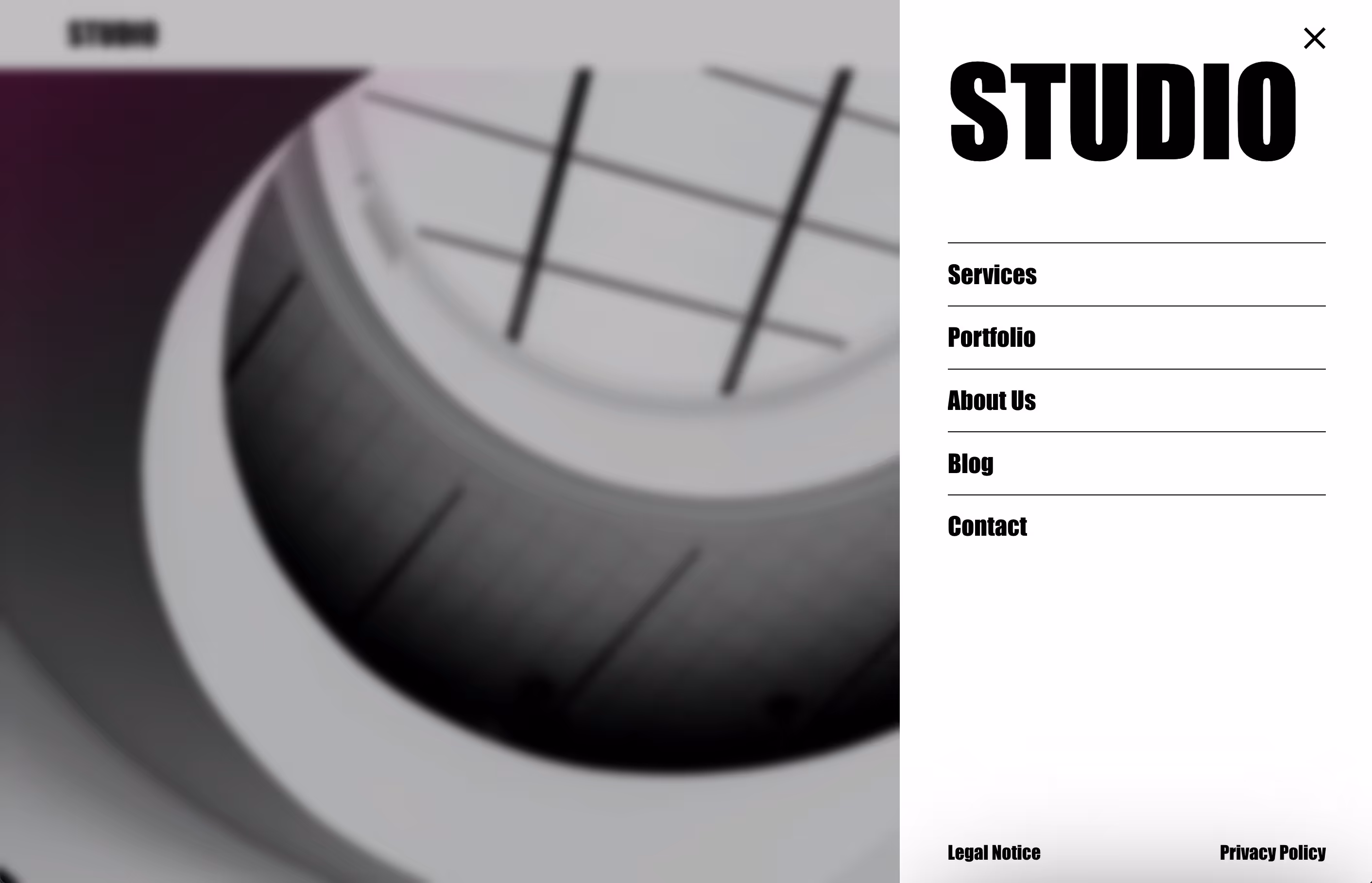 Full Screen Fly-In Menu animation