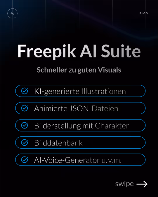 Auflistung von Möglichkeiten mit Freepik AI