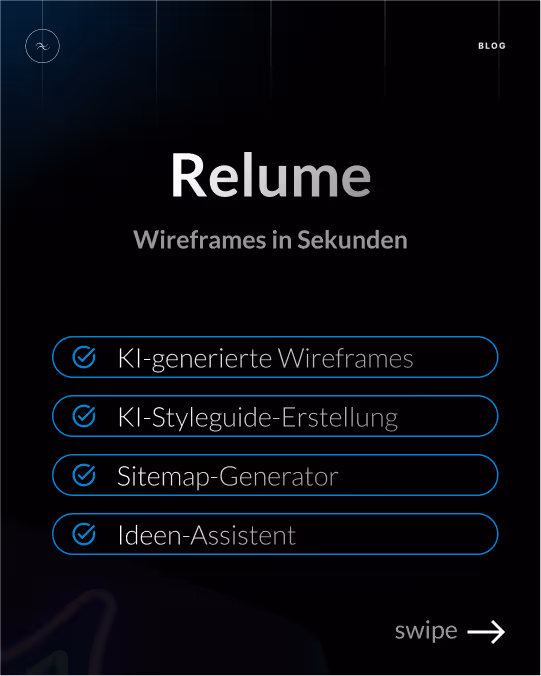 Grafik mit Auflistung von Möglichkeiten mit Relume