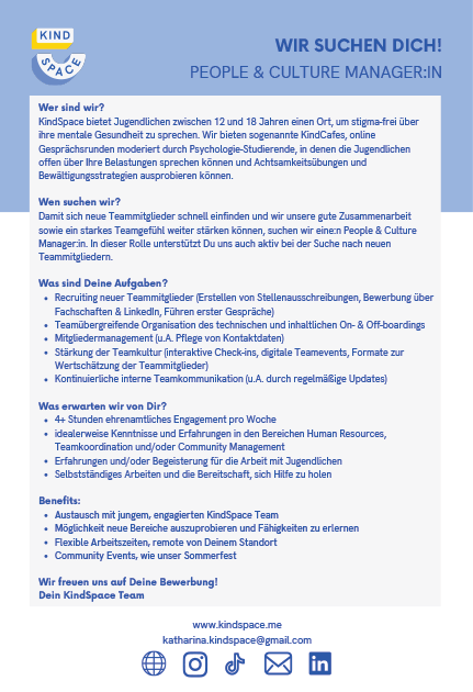 Bild von der Stellenausschreibung