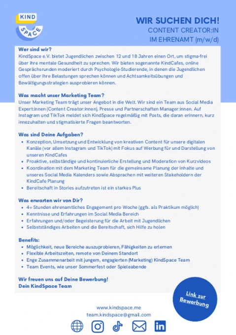 Bild von der Stellenausschreibung