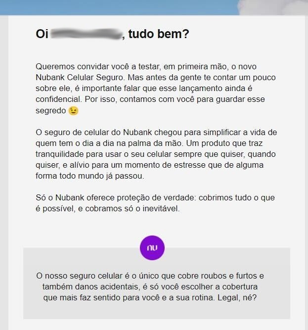Nubank Celular Seguro