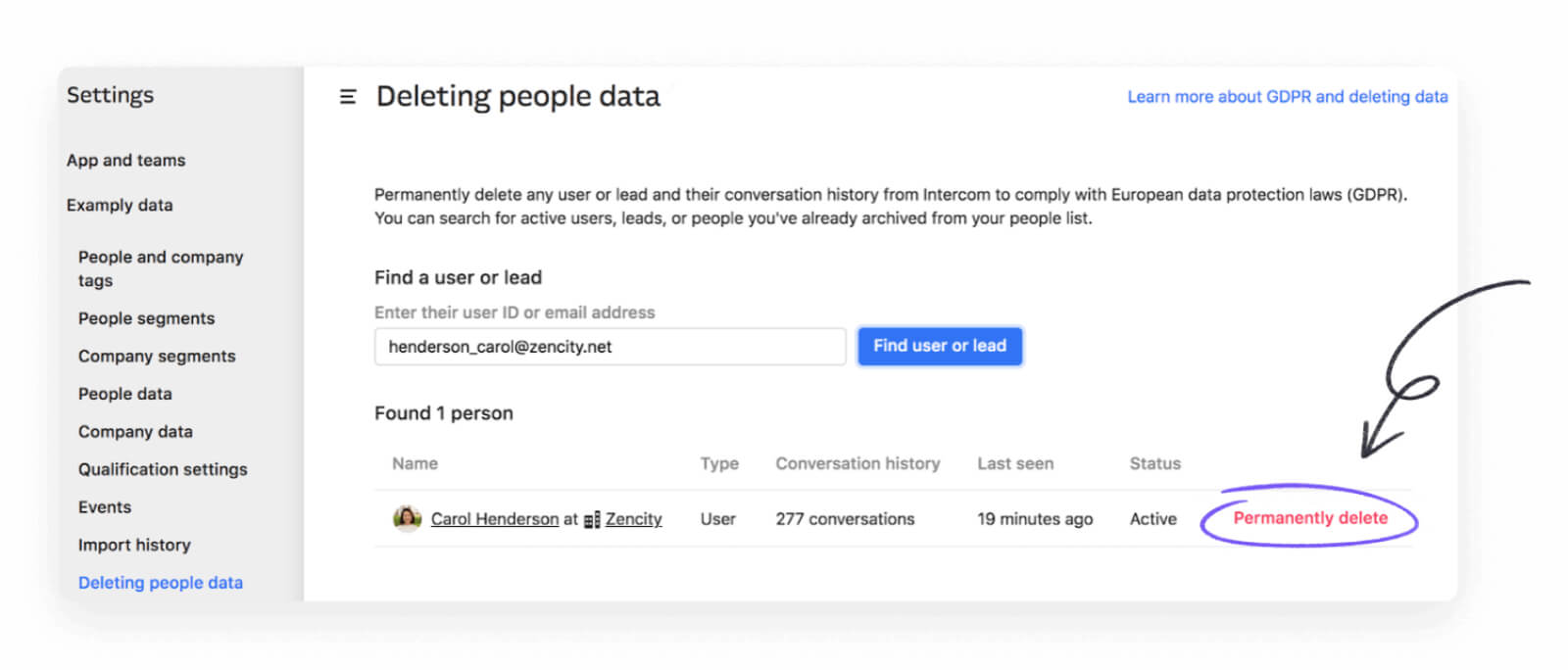How to Delete User Data and Leads in Intercom?