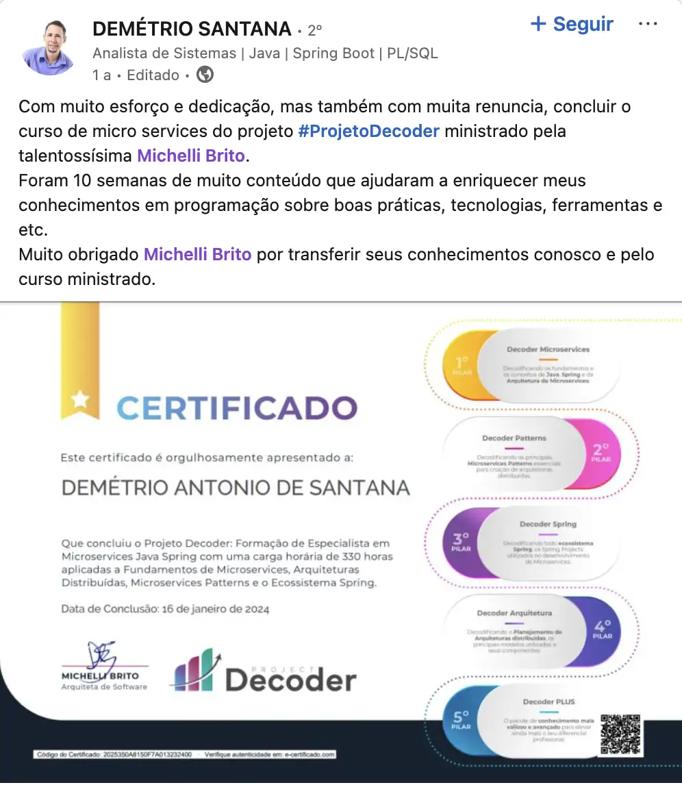 certificado de alunos