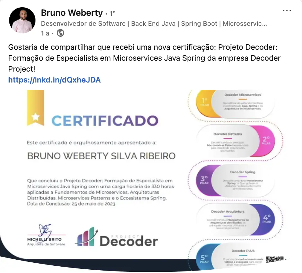 certificado de alunos