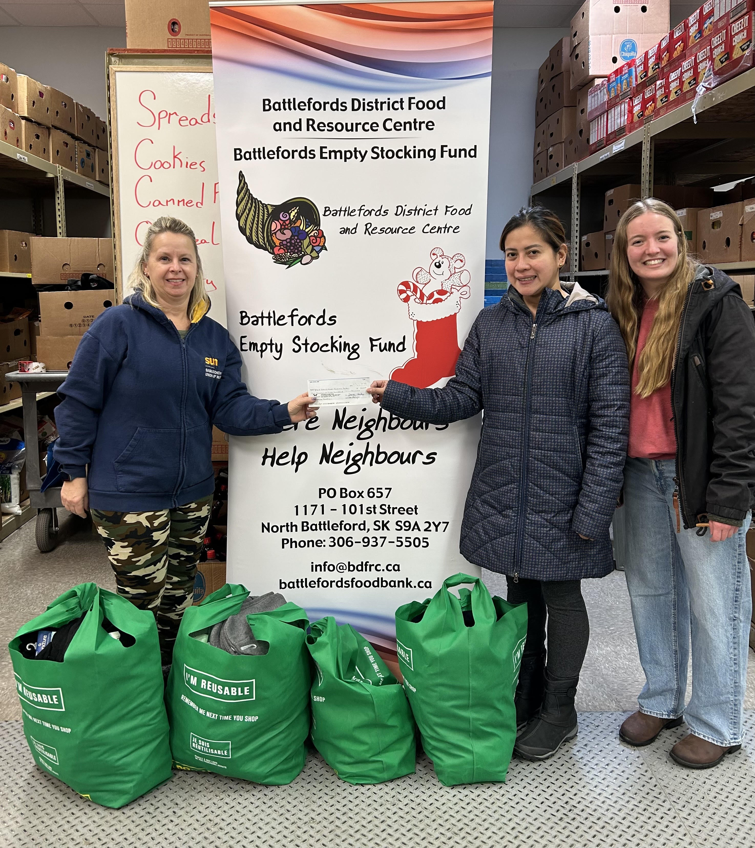 Donated winter toques and mitts, supported by a monetary donation from the Saskatchewan Union of Nurses.
