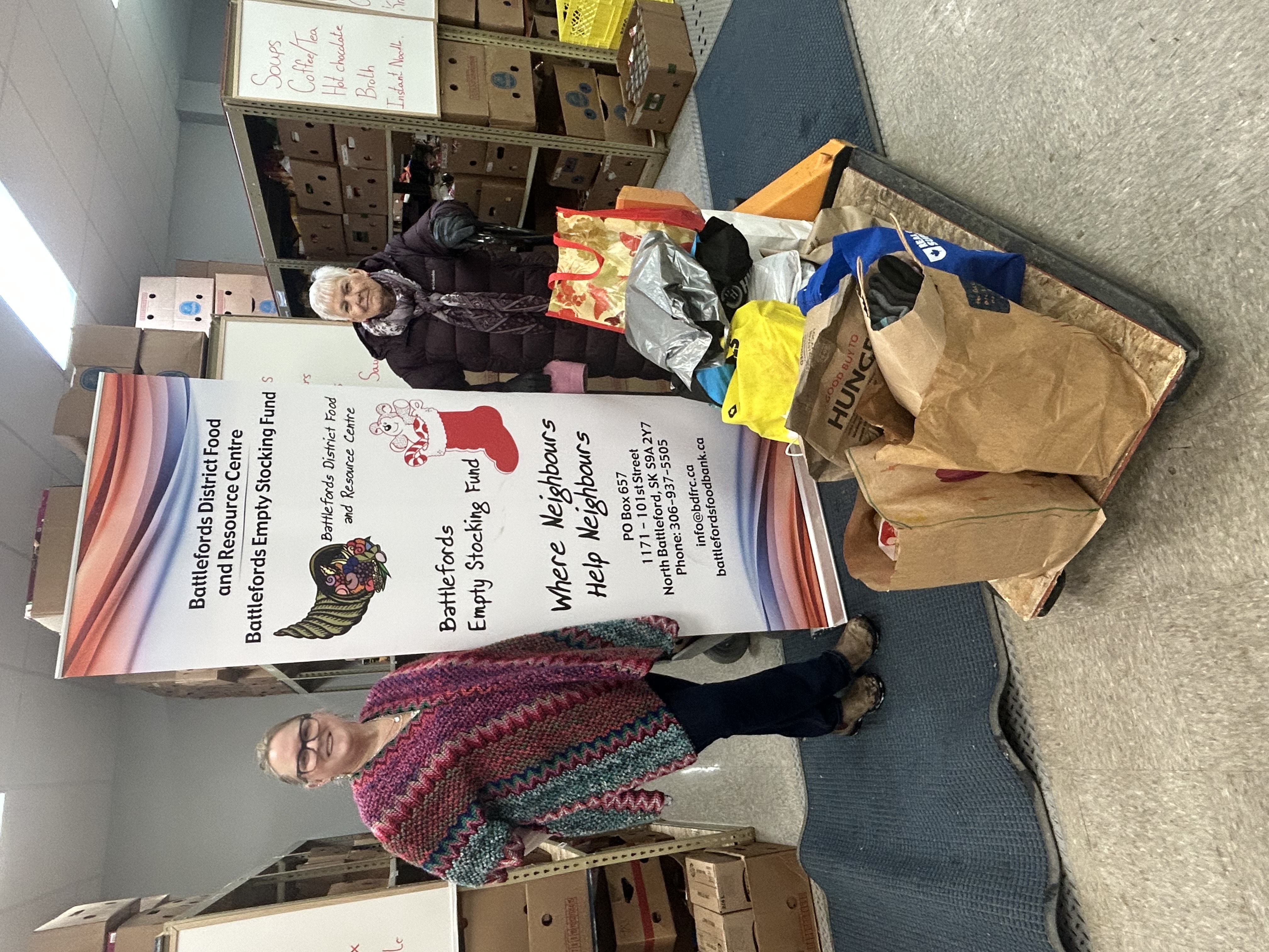 Battlefords United Church donation supporting Christmas programs for kids.