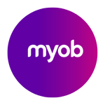 MYOB logo purple gradient background