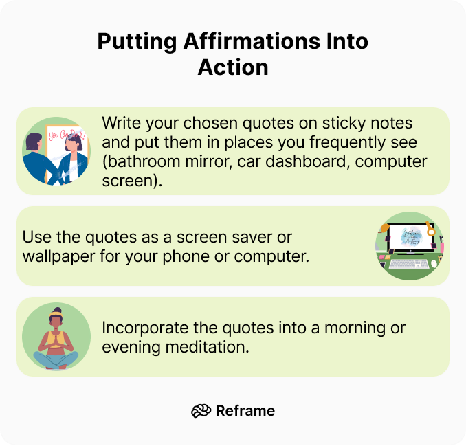 Diagram about turning quotes into action