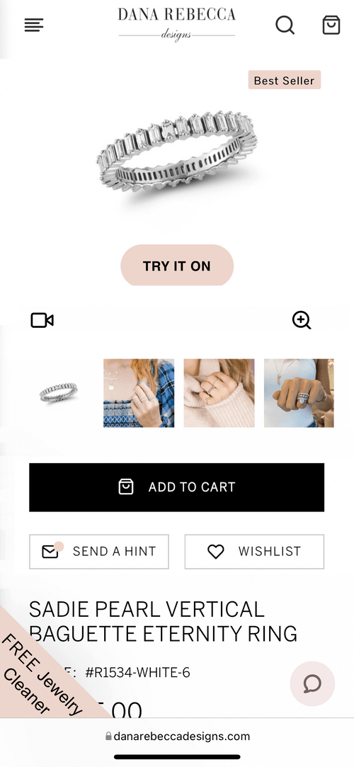 Client product detail page on desktop