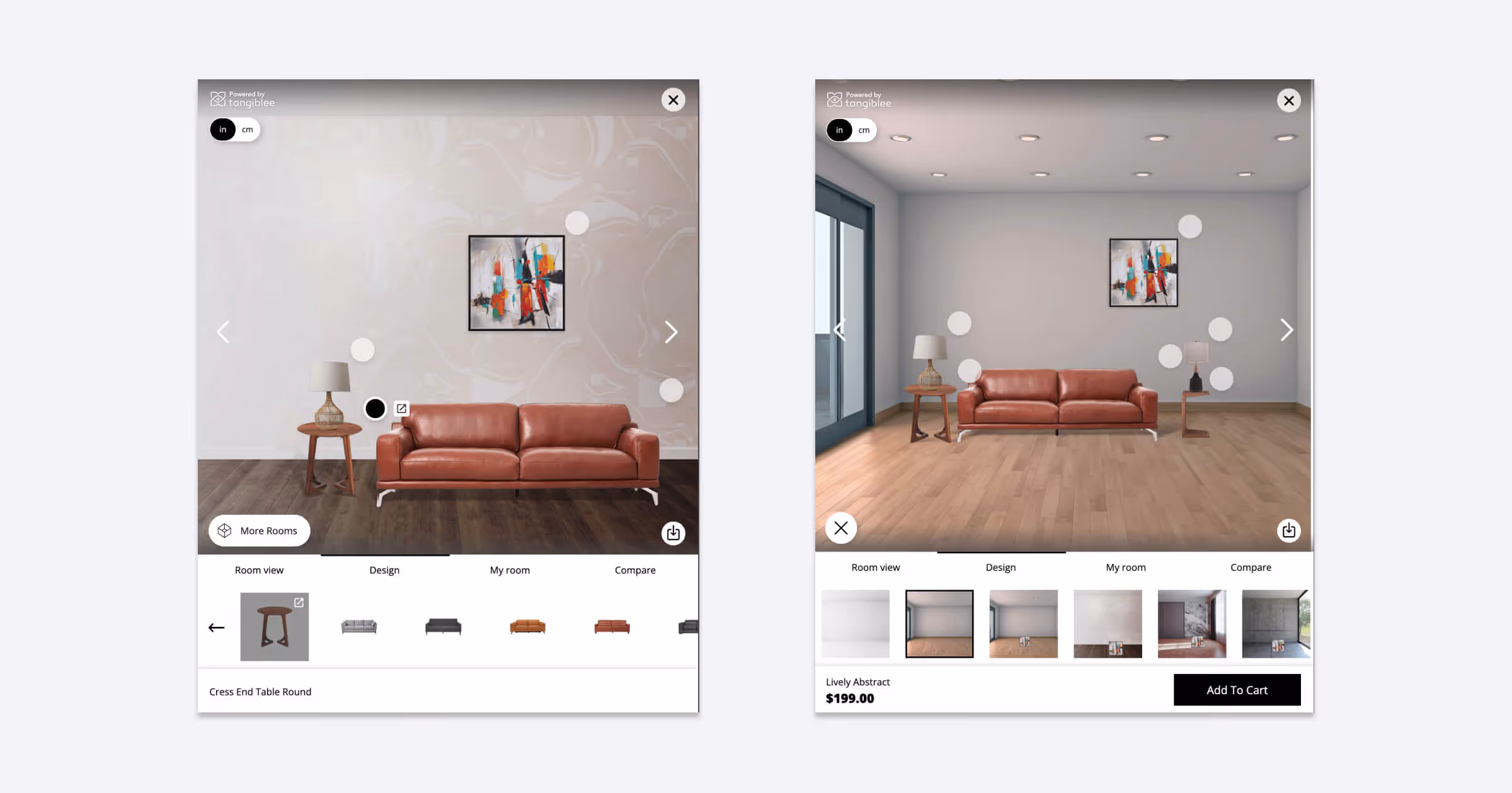 Tangiblee Furniture feature room staging