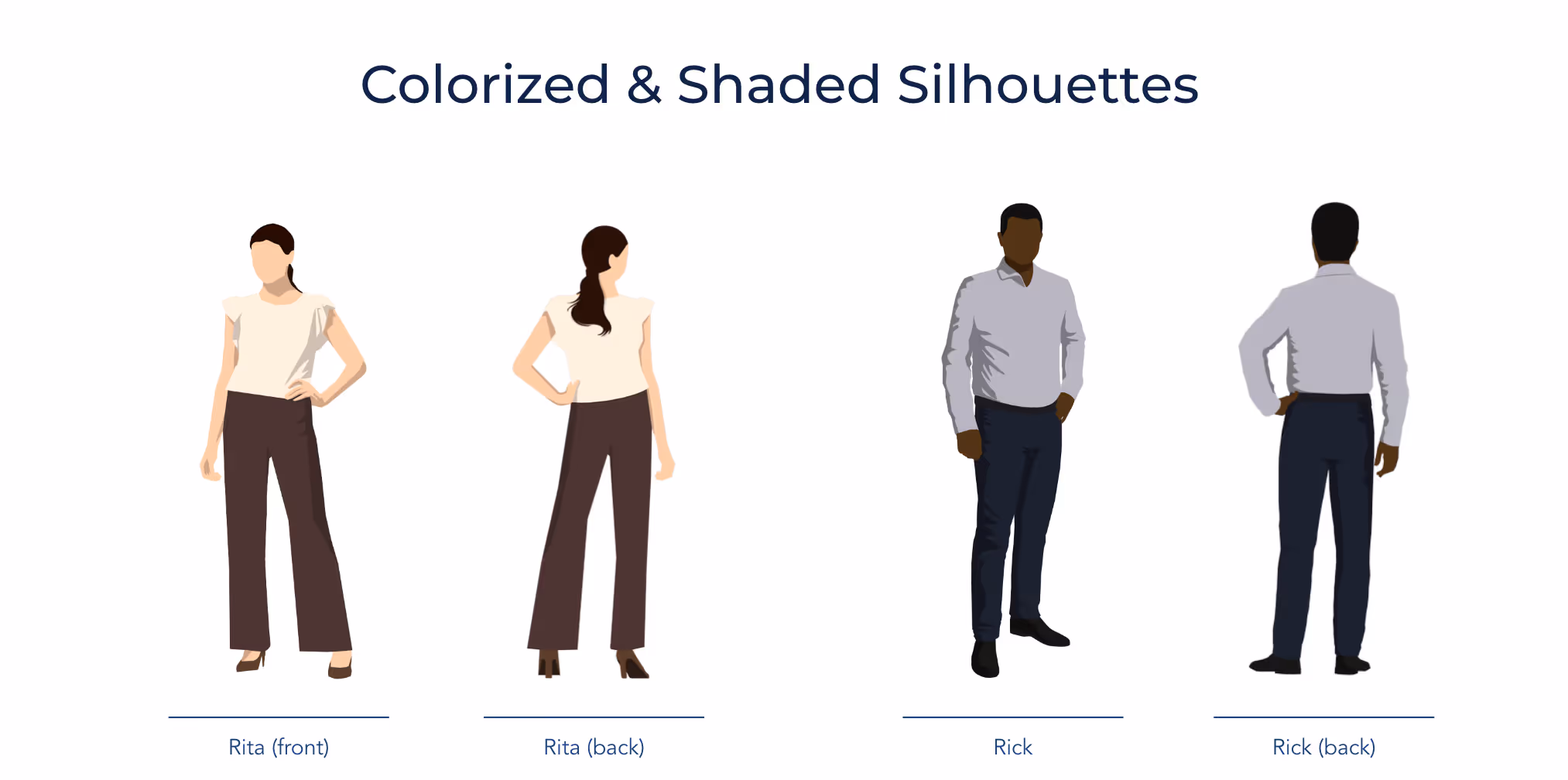 Adult Colorized Silhouette Virtual Model Examples