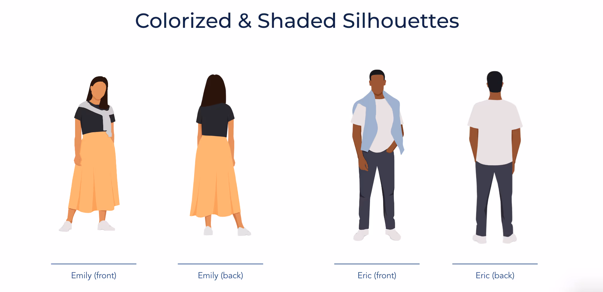 Adult Colorized Silhouette Virtual Model Examples