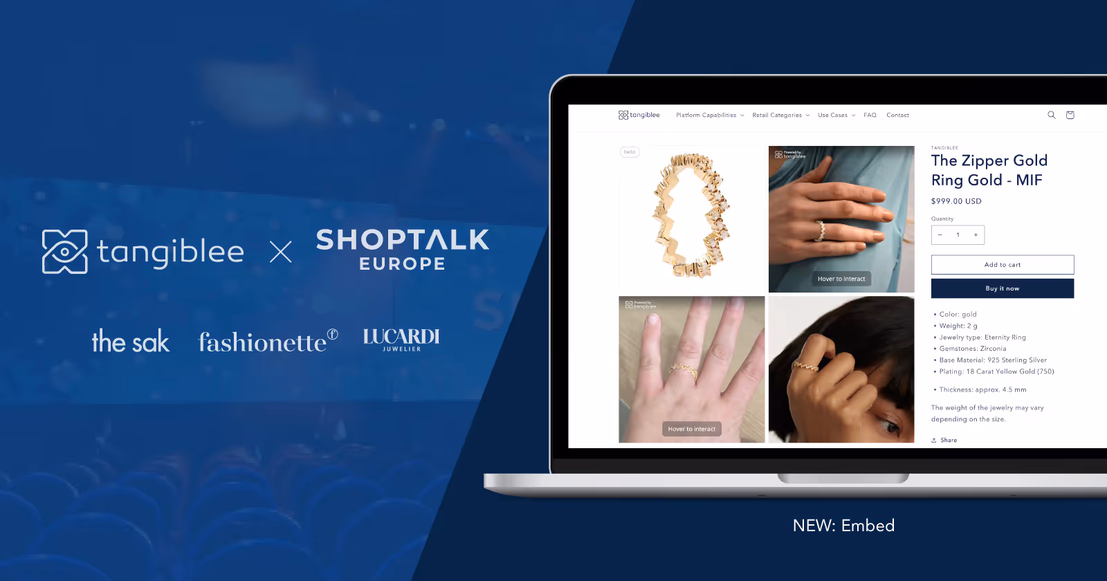 Tangiblee Showcases New AR-Powered VTO and Immersive E-Commerce Solutions for Global Retailers and Brands at Shoptalk Europe