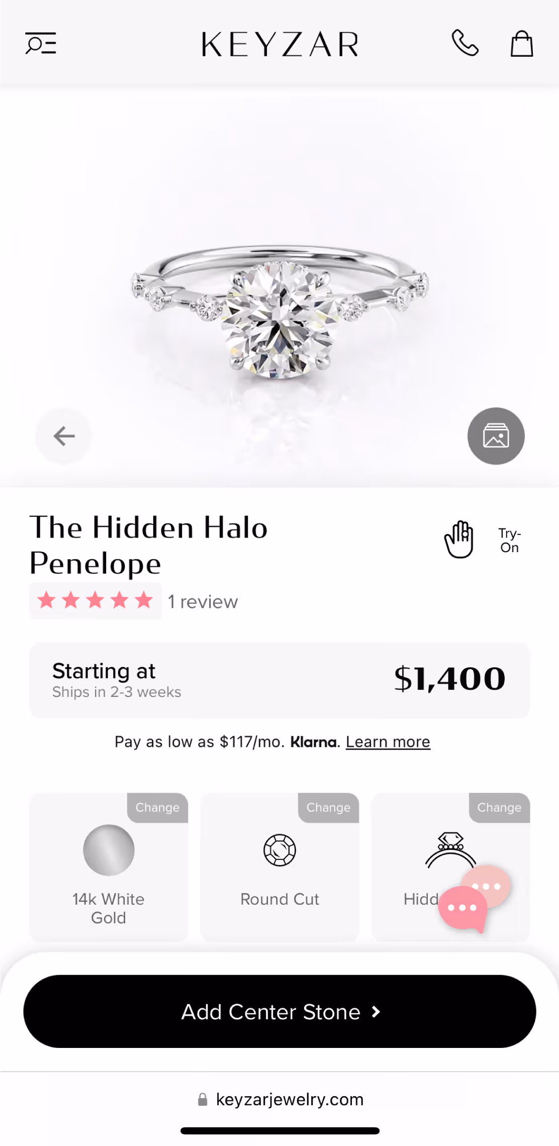 Client product detail page on desktop