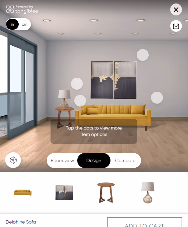 Virtual Room Design widget by Tangiblee