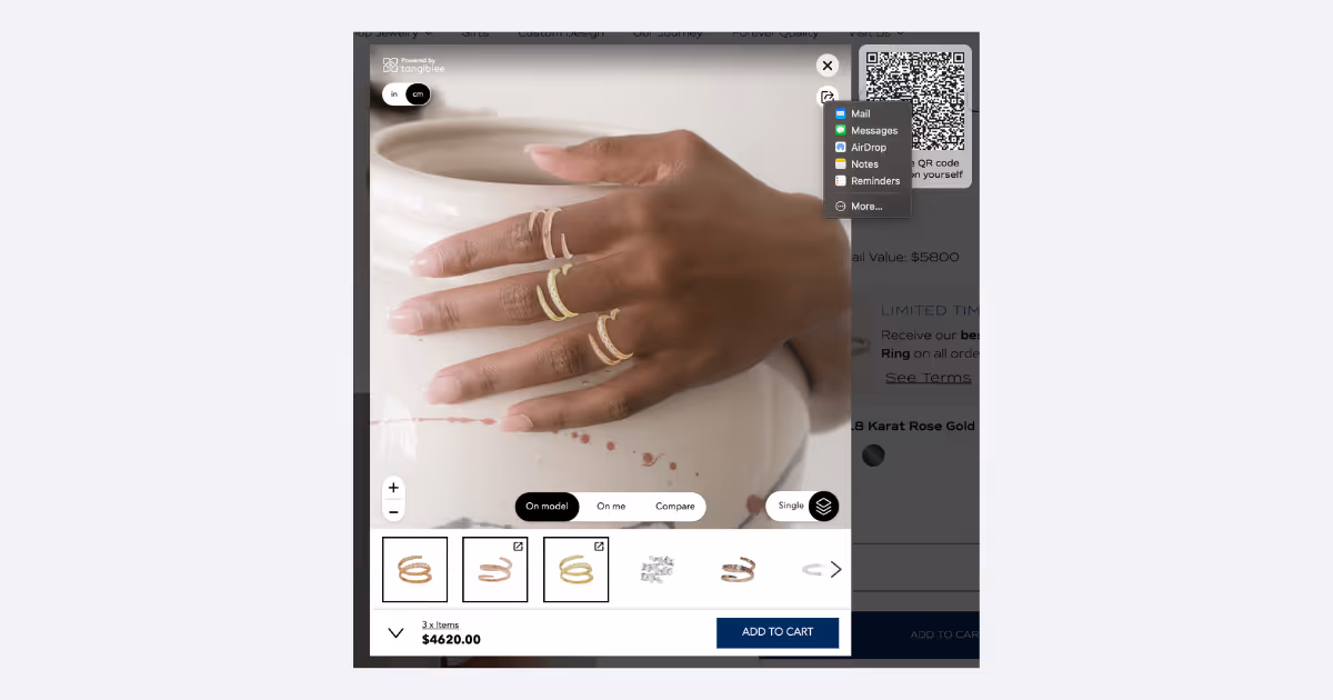 Desktop view of client's product detail page