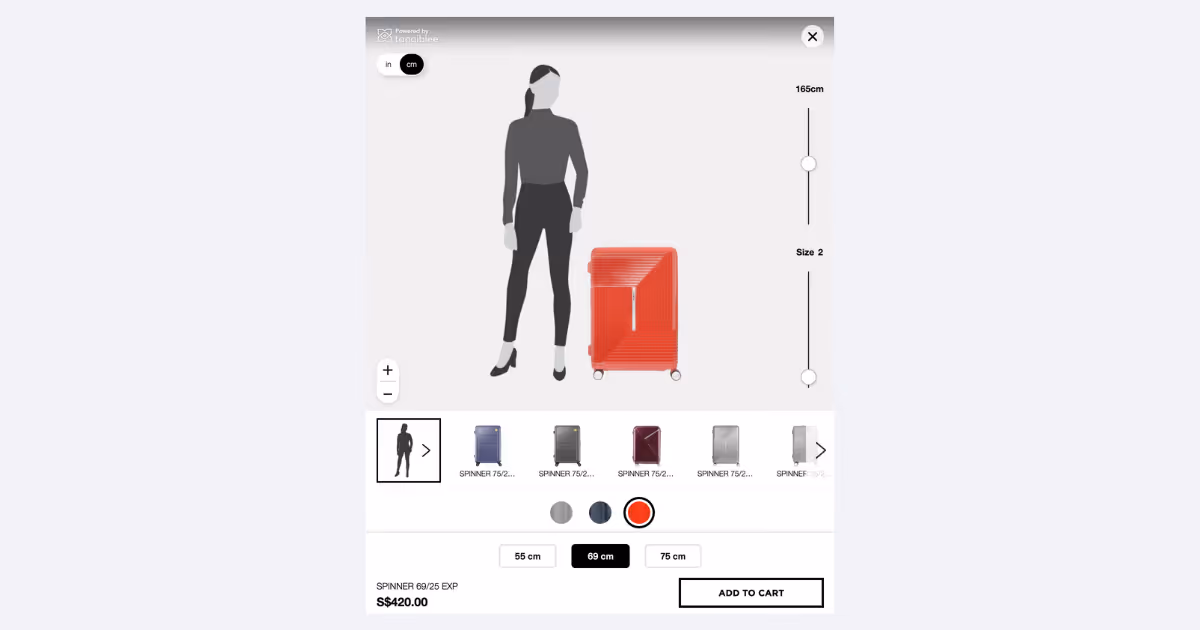 Desktop view of client's product detail page