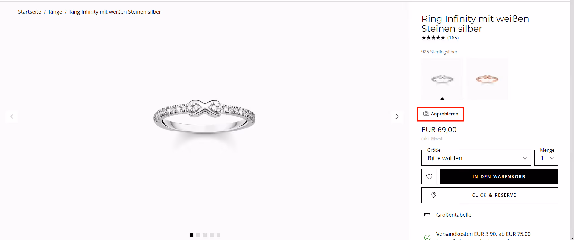 Ring Steinen silber