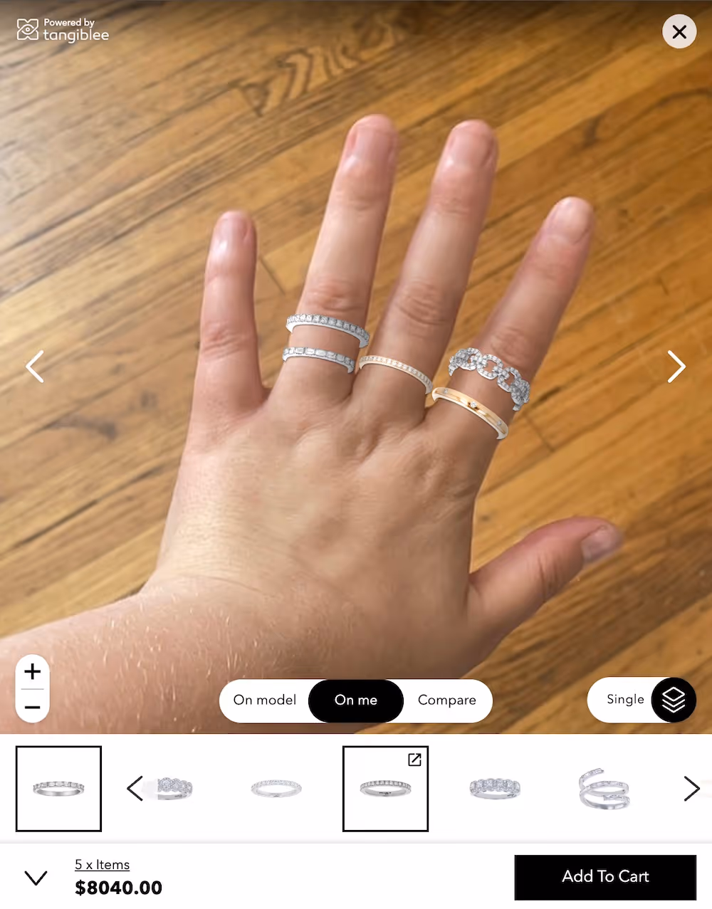 Virtual Try On Ring Stacking