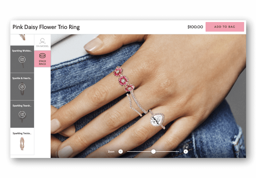 Tangiblee ring stacking solution on desktop