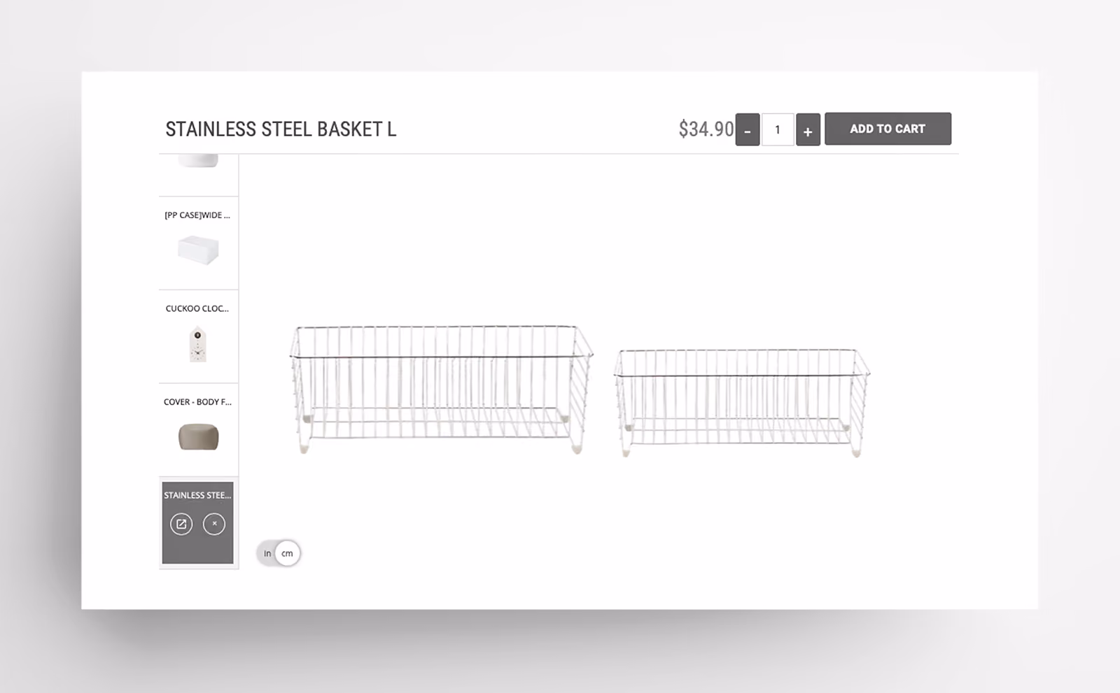 Comparing two items visually with Tangiblee