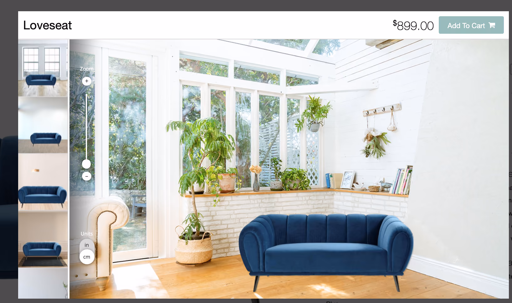 Lifestyle Image of a blue sofa
