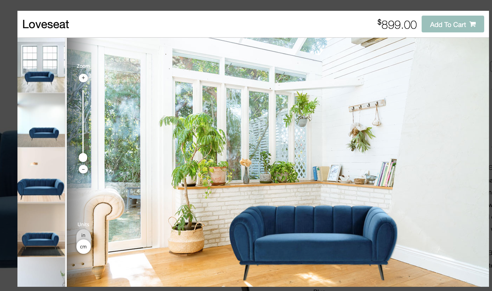 Lifestyle Image of a blue sofa
