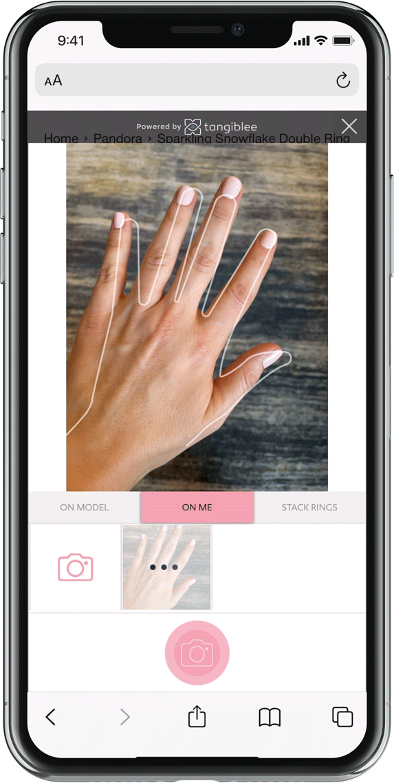 Tangiblee ring stacking feature