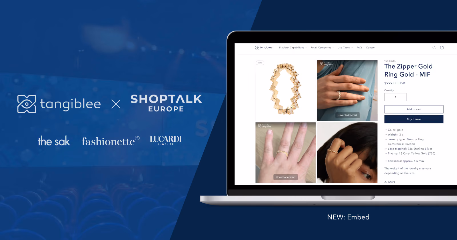 Tangiblee Showcases New AR-Powered VTO and Immersive E-Commerce Solutions for Global Retailers and Brands at Shoptalk Europe