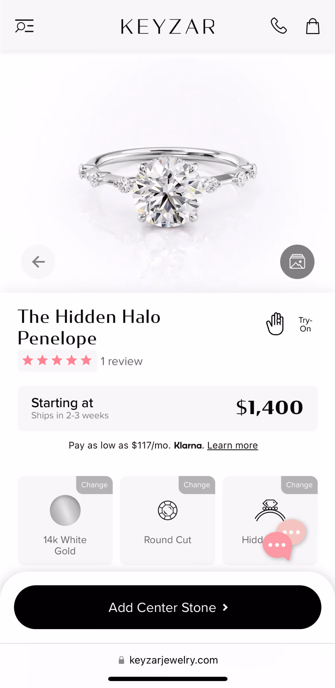 Client product detail page on desktop