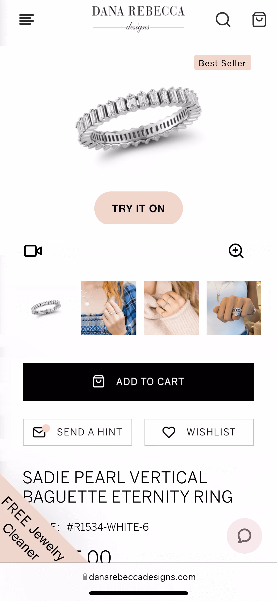 Client product detail page on desktop