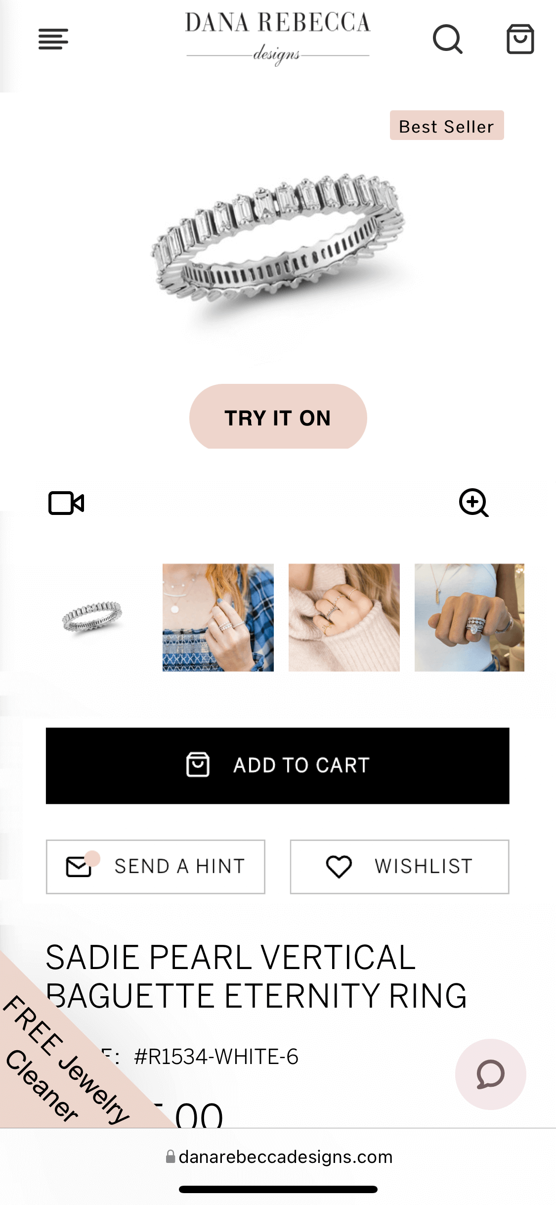 Client product detail page on desktop