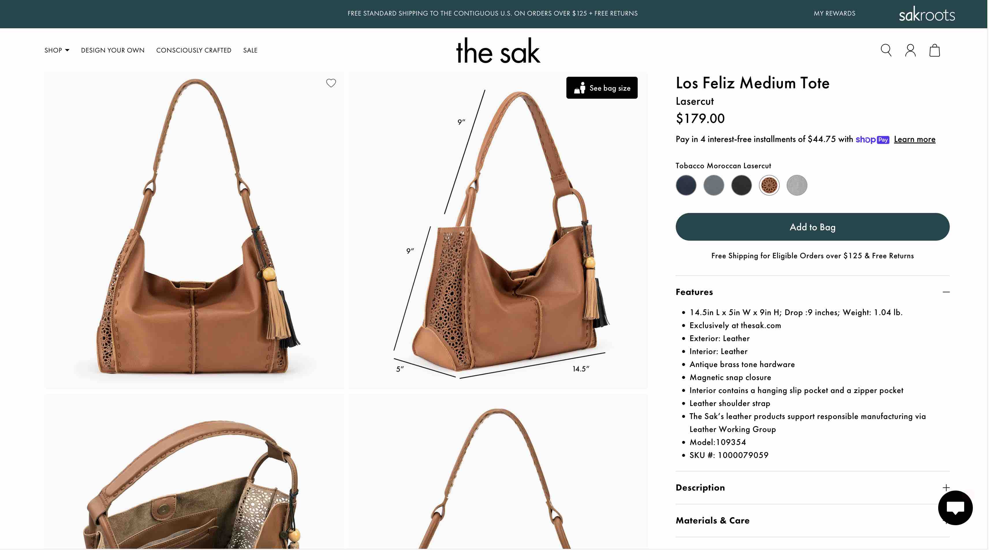 Client product detail page on desktop