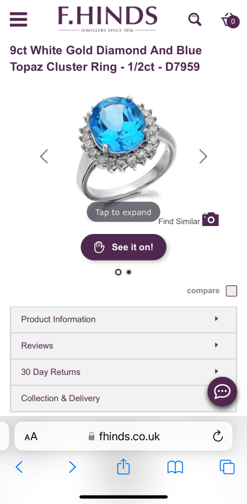 Client product detail page on desktop